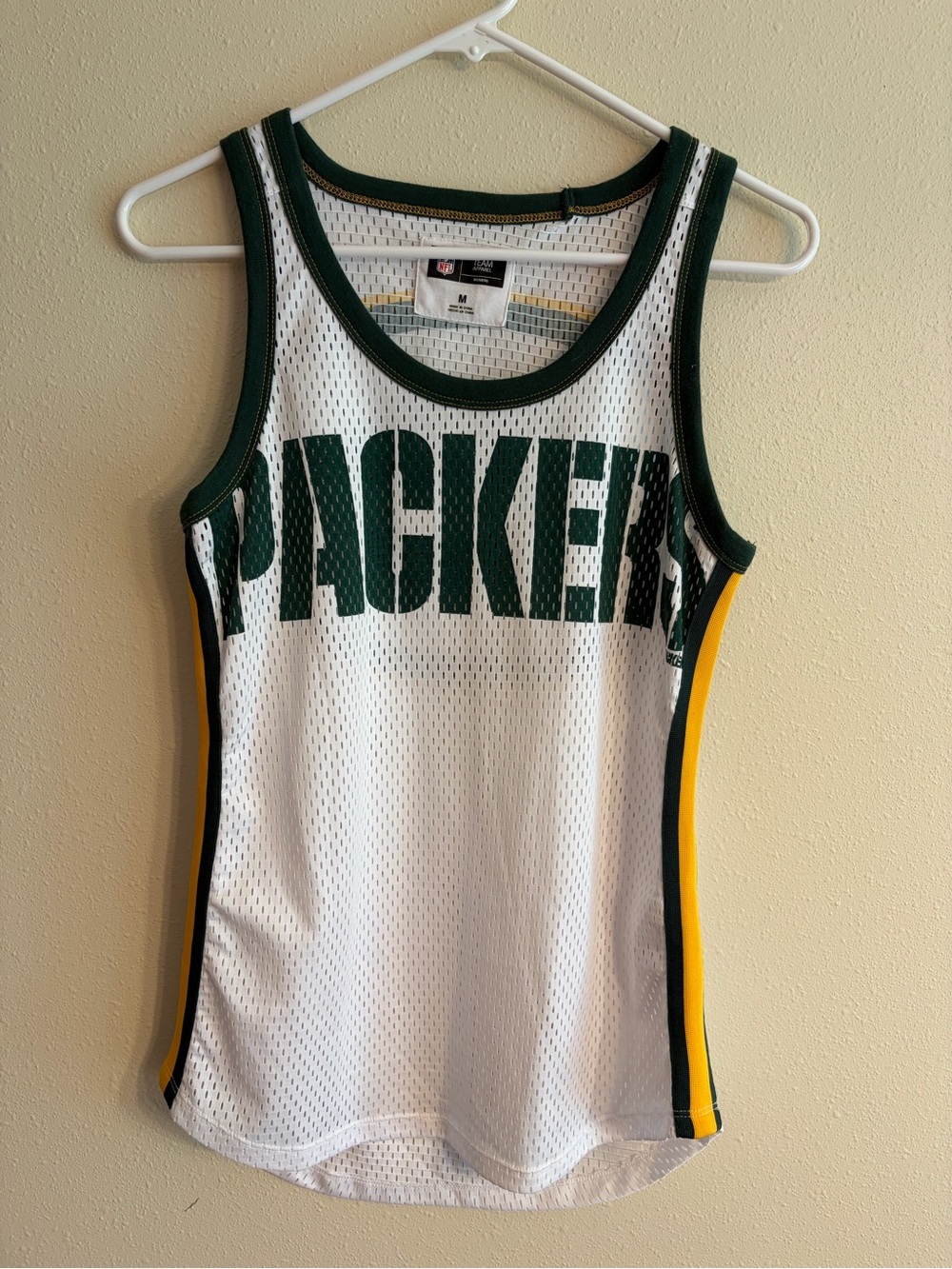 Green Bay Packers Mesh Tank Top - White/Green/Gold